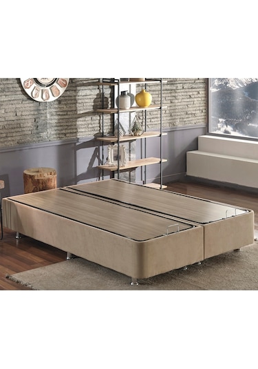 Nironyatak Niron Ela Baza -150X200 Cm Çift Kişilik Sandıklı Sütlü Kahve Kuma