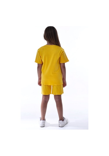 Ribana Beybi Overlok Detaylı Kuromi Nakışlı Alt-üst Takım Sarı