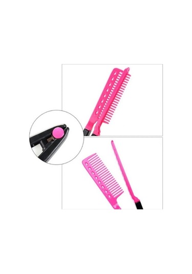 Venturemart 1 Adet Moda Saç Tarak V Tipi Saç Düzleştirici Tarak Dıy Salon Saç Kesimi Kuaförlük Şekillen