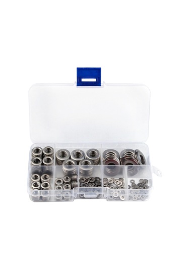 360 Adet 8 Boyut Paslanmaz Çelik Düz Yıkayıcılar Çeşit Gümüş