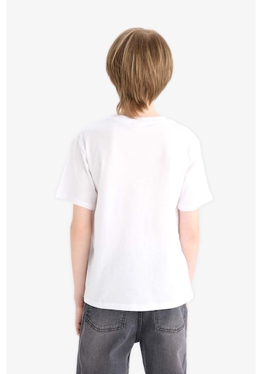DeFacto Erkek Çocuk Bisiklet Yaka Baskılı Kısa Kollu Tişört F0170A825SMWT34 DeFacto Erkek Çocuk Bisiklet Yaka Baskılı Kısa Kollu Tişört F0170A825SMWT34