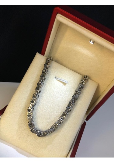 4.5mm Kral Erkek Çelik Beyaz Kolye Işıklı Kutuda Sevgiliye Eşe Babaya Kolye Beyaz