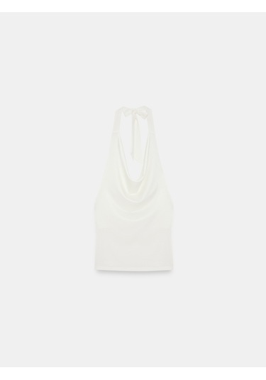 Dilvin 32973 Degaje Yaka Top-ekru