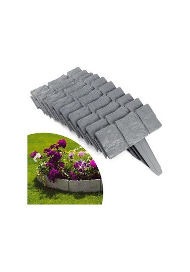 Taş Görünümlü Bahçe Çiti Çok Renkli