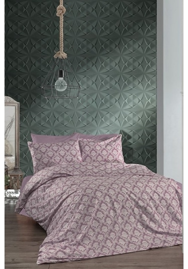 Maki Pamuklu Lila Oryantal 200x220 Cm Çift Kişilik Nevresim Seti Lila