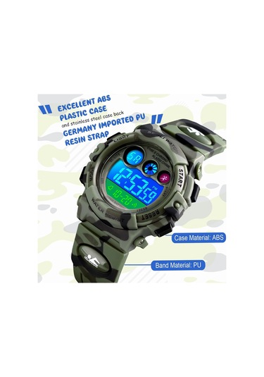 Çocuklar İçin Dijital Spor Saati Erkek Kız Çocuk Su Geçirmez Elektronik Çok Fonksiyonlu Günlük Açık Hava Saatleri 7 Renkli Led Işıklı Alarm Kronometre Kol Saati Diğer