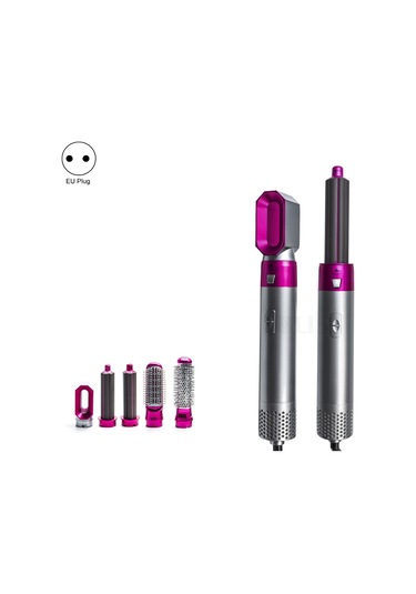 Sones 5'i 1 Arada Sıcak Hava Tarak Otomatik Düzleştirme Çift Amaçlı Saç Kurutma Makinesi Gümüş+gül Kırmızısı Ab Fişi