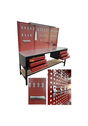 Staxx Profesyonel 6 Çekmeceli 2 Metre Takım Tezgahı Alet Dolabı