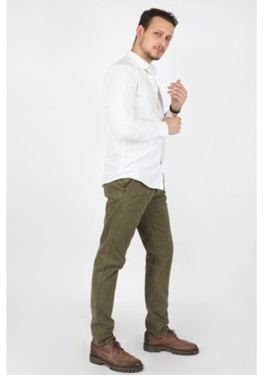 Erkek Fleto Cep Gabardin Pantolon Yeşil