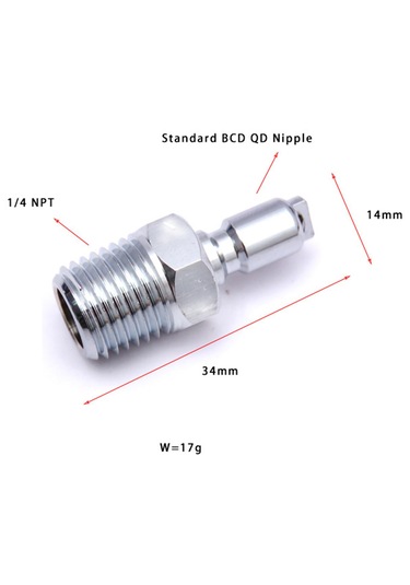 Homyl Tüplü Dalış 1/4 Inç Npt Erkek - Standart Bcd Adaptör