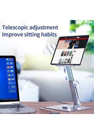 Ebitda 360 Derece Dönümlü H06 Laptop Standı - Hafif Alüminyum - Ergonomik Tasarım - Tablet Tutucu