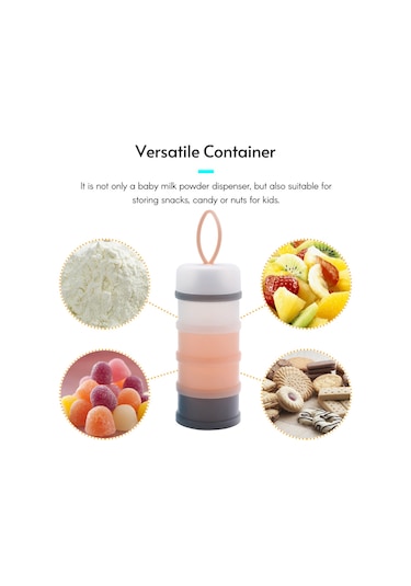 Geeroyoo 4 Katmanlı Bebek Süt Tozu Saklama Kabı, 50g Kapasiteli, Taşınabilir Ve Pratik, Mavi - Pp Malzeme
