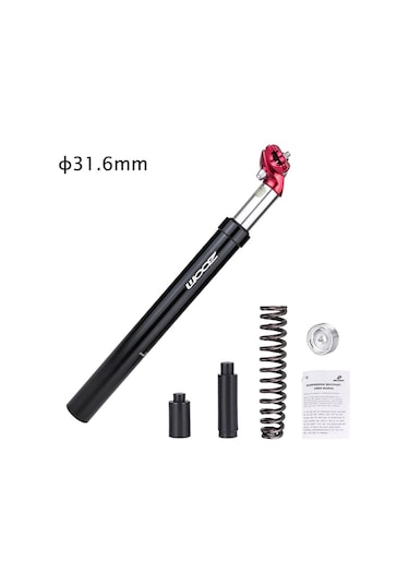 Zoom Bisiklet Süspansiyonlu Koltuk Direği Bisiklet Sele Direğinin Değiştirilmesi Alüminyum Ayarlanabilir Koltuk Borusu - Kırmızı/31.6x350mm