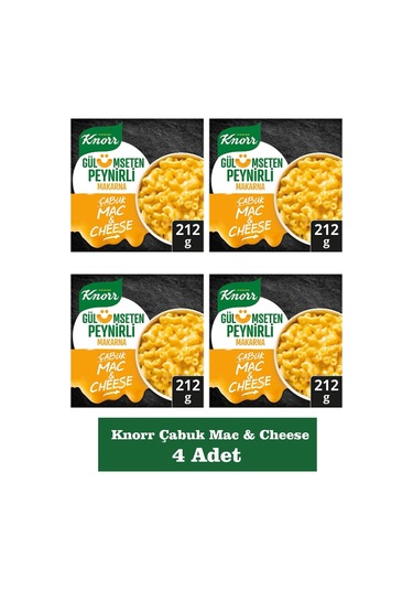 Knorr Çabuk Mac & Cheese Peynirli Makarna 212 Gr X 4 Adet