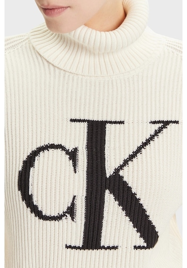 Calvin Klein Bayan Kazak Lv047d349g 101 Beyaz Beyaz