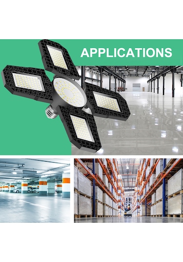 Springsun 100w Endüstriyel Led Garaj Aydınlatma - Su Geçirmez E27 Folding Aydınlatma