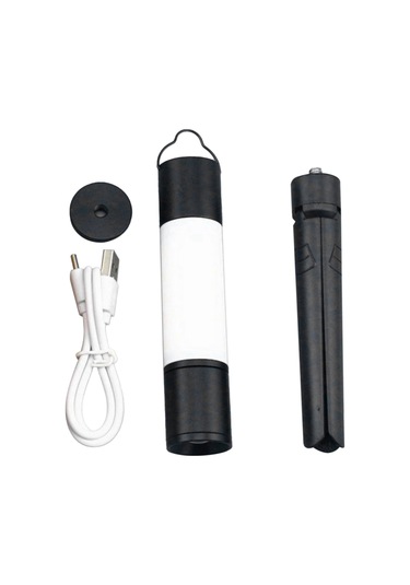 Açık Hava Kamp Led Teleskopik El Feneri Tripod Somunları,c Siyah
