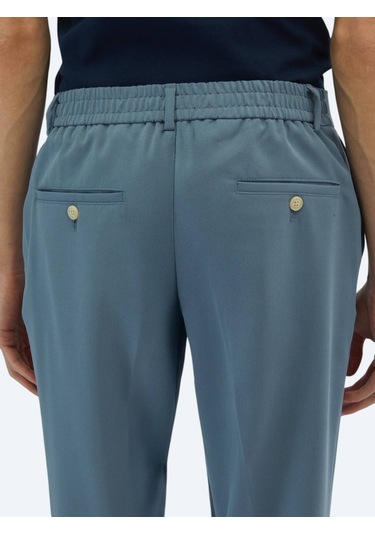 Havacı Mavi Dokuma Jogging Fit Casual Pantolon Havacı Mavi