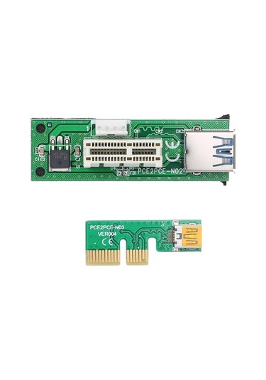 Pazly Mini Pcı-e X1 Uzatma Kablosu - Pcı-e 1x Genişletme Kartı - 90 Dik Açı Usb & Sata Kablosu İle