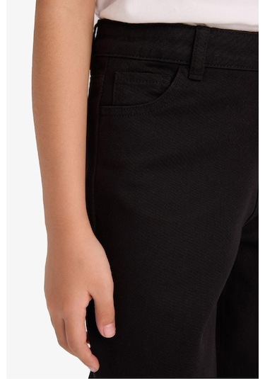 Defacto Kız Çocuk Wide Leg Geniş Paça Pamuklu Okul Pantolonu E6188a825aubk27 Siyah