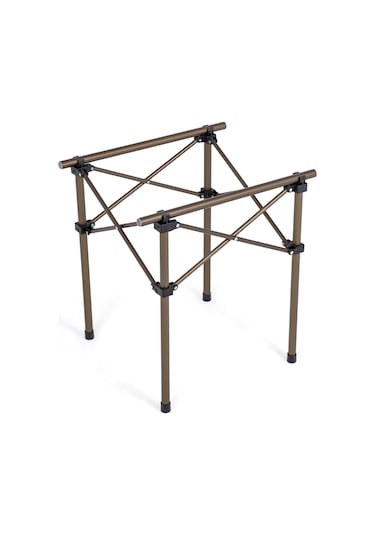 Lerato Basic Alüminyum Katlanır Portatif Küçük Boy Kamp ve Piknik Masası - Kahverengi - 49 x 52 x 49 CM