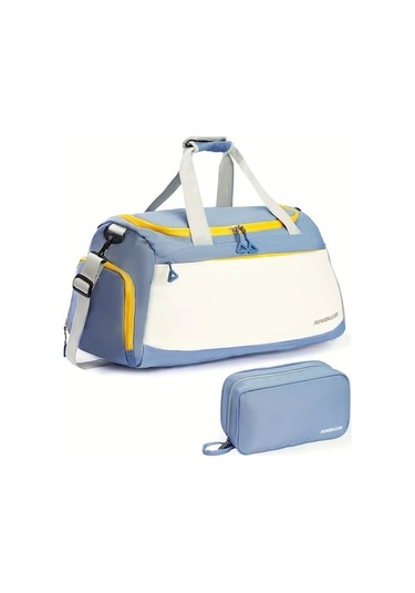 Sandwich Motion003 Kadın Spor Çantası Büyük Kapasiteli Ayakkabı Gözlü Taşınabilir Fitness Mavi Mavi