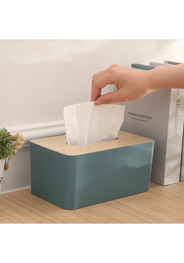 Sarı-ahşap Doku Kutu Tutucu Saklama Kutusu Çıkarılabilir Bambu Kapaklı Tuvalet Kağıdı Kutusu Peçete Tutucu Kılıf Kağıt Mendil Dağıtıcısı Ev İçin