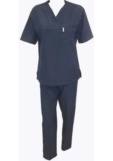 V Yaka Takım Kısa Kol Lacivert