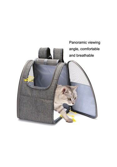 Dm Cbtx Sjbb11 Evcil Hayvan Gezisi Nefes Alabilir Taşıma Çantası Gri