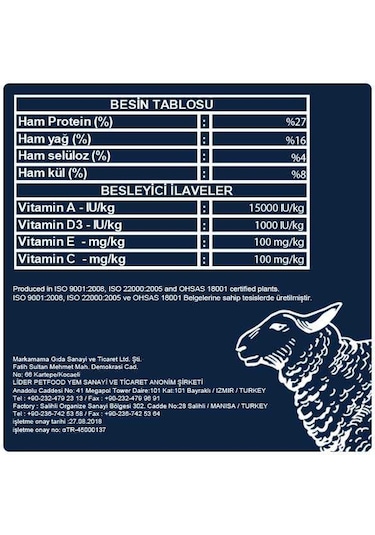 Obivan Yaşlı & Kuzulu Köpek Maması 15 Kg