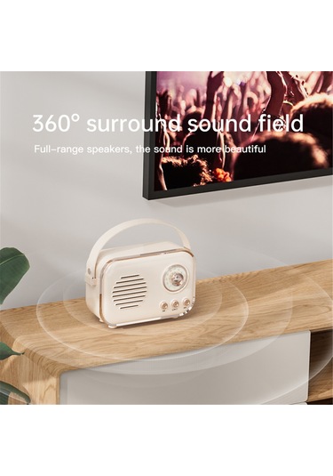 Springsun Yeşil Retro Bluetooth 5.0 Hoparlör - Fm Radyo 88-103mhz , Tf Kart, Aux Girişi, 1500mah Pil, Taşınabilir Ev Ve Dış Mekan Müzik Sistemi