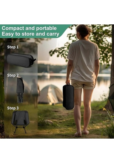 Bloomnest Yükseklik Ayarlanabilir Hafif Kamp Sandalyesi, Taşınabilir Katlanır Kamp Sandalyesi A623 Altın-siyah Altın - Siyah