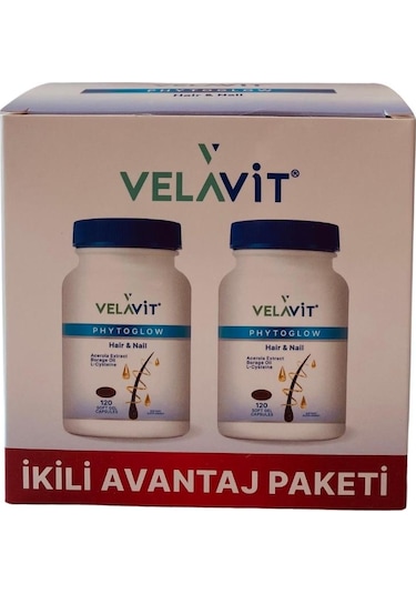 Velavit Phytoglow Hair & Nail 120+120 Soft Jel Kapsül 2 Li Avantaj Paket