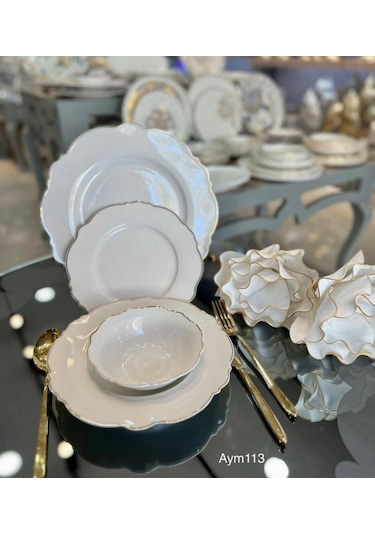 Deco Vien Porselen Yemek Takımı 24 Parça Beyaz
