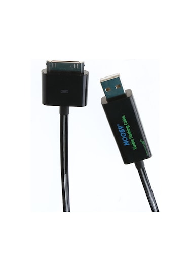 Teltree İphone Uyumlu/İpad Uyumlu Uyumlu/ipod İçin Siyah Mavi Işıklı Şarj Ve Veri Kablosu - El Teknolojisi İle Parlar, Tam Şarjta Işığı Kapatır 80cm