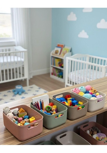 Okyanus Home Linea Smart Box Multi Renk 2,4 Lt 4 Adet Kapaklı Çok Amaçlı Saklama Kutusu Çok Renkli