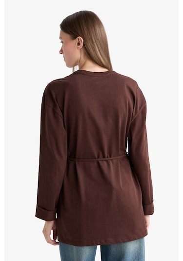 Defacto Loose Fit Bisiklet Yaka Uzun Kollu Tunik F4850ax25aubn341 Kahve