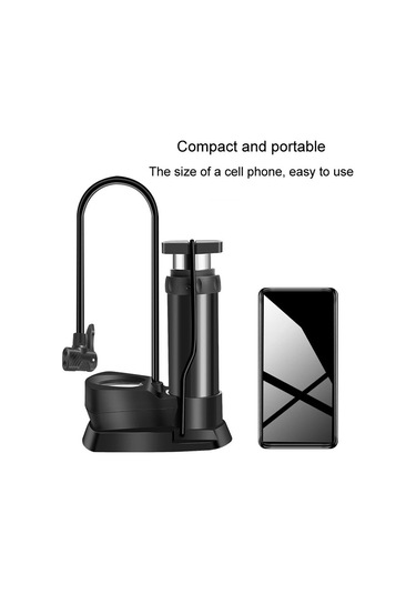 Araba / Motosiklet / Bisiklet Ayak Şişirme Kompresör & Hava Pompası İşaretçi Tipi Lastik Basıncı Algılama Ayak Şişirme Cihazı Siyah