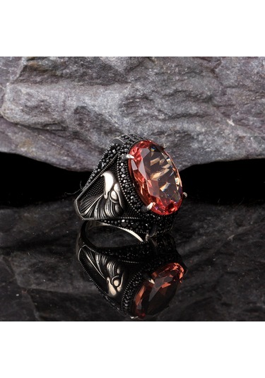 Renk Değiştiren Sultan Taşlı 925 Ayar Gümüş Erkek Yüzük