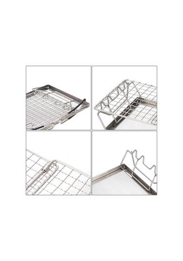 Dofolink Paslanmaz Çelik Dışarıda Ve Evde Kullanılan Ekmek, Et Ve Şekerli Çörek Izgarası - Dağ Şekilli Fırın Rakası Gümüş