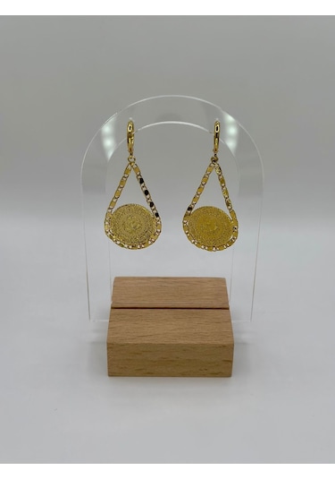 Arnes Jewelry Çelik Çeyrekli Küpe Gold