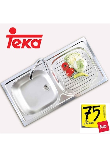 Teka Ebm 45 Sol Damlalıklı Paslanmaz Çelik Eviye
