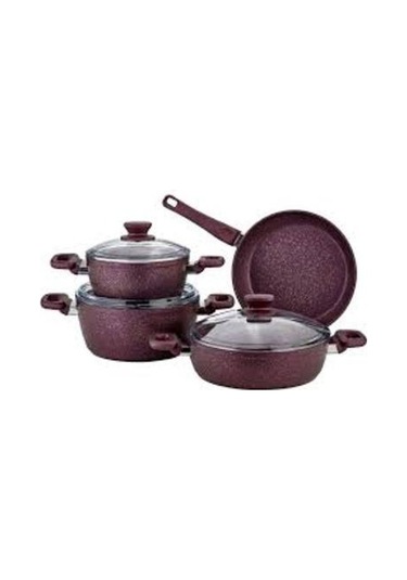 Evimsaray Granit Tencere Seti 7 Parça Defne Mor
