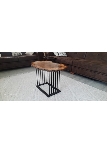 Servis Sehpası Meşe Epoksi Kaplama Kahverengi Servis Sehpası Meşe Epoksi Kaplama Kahverengi