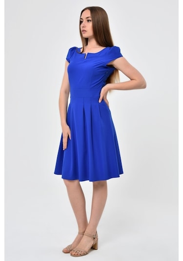 Kadın Yazlık Pile Detaylı Kısa Elbise 3901/100 001