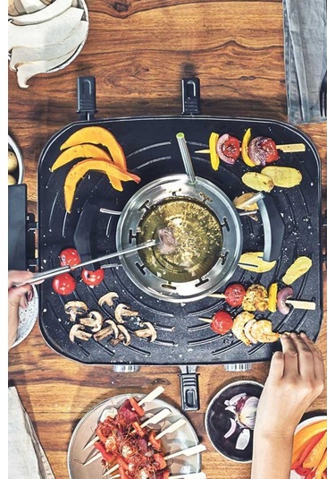 Raclette & Fondue Set, 1,15 L Fondue Ve 8 Panlı Premium Set