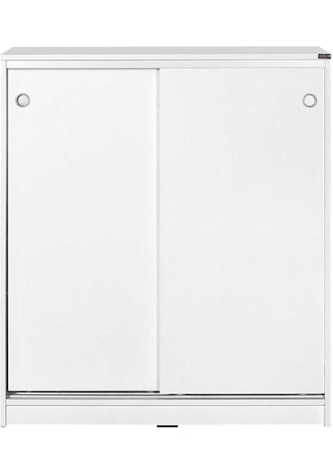 Diamond 5 Raflı Sürgülü Dolap - Beyaz