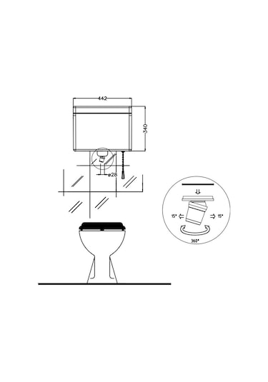 Japar 51037 Merkür Asma İçten Zincirli Rezarvuar