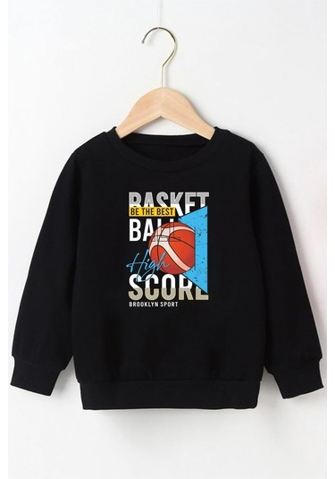 2'li Basker Score-exp Edition Baskılı Erkek Çocuk Siyah-gri Sweatshirt Siyah - Gri