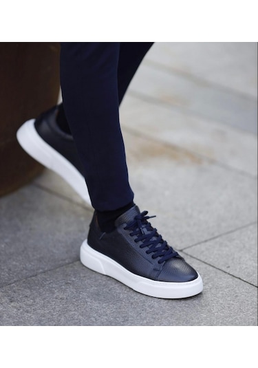 Taşpınar %100 Hakiki Deri Ortopedik Yazlık Hafif Erkek Rahat Günlük Sneaker 38-47 Lacivert